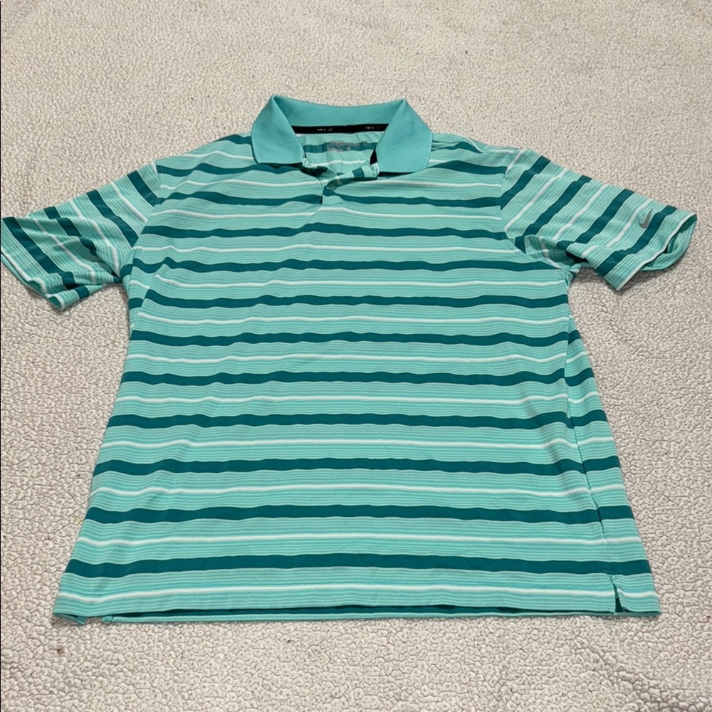 Nike Golf Polo in Turquoise and White